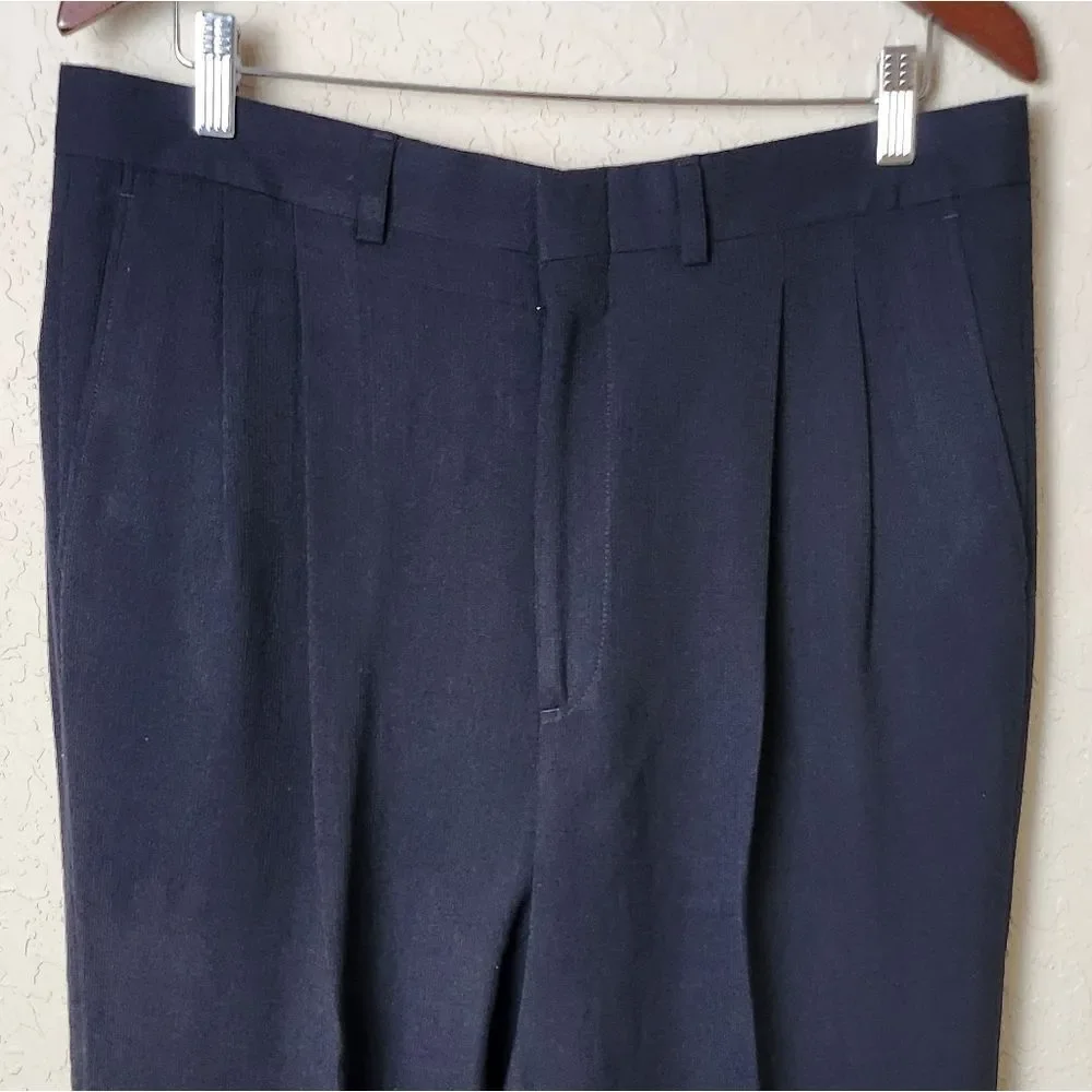 Givenchy Monsieur Vintage Wool Double Breasted Pant Suit Mens Navy Blue